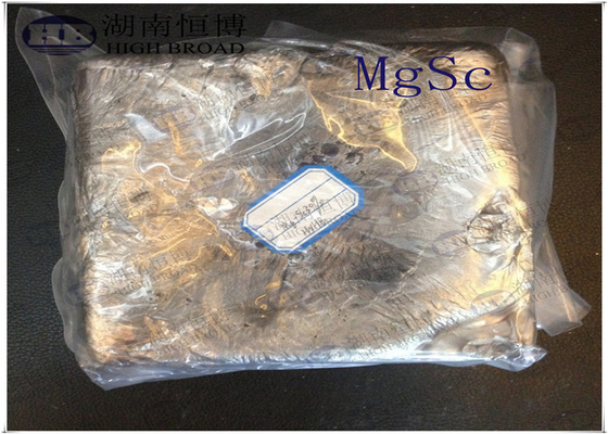 แมกนีเซียมสแคนดิอุม Mg30%Sc สังกะสี Hardener Mg สังกะสี Ingot สําหรับการปรับปรุงเมล็ด