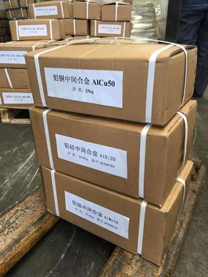 AlCu50% อลูมิเนียมทองแดง สังกะสีที่มีความทนทานต่อการกัดกร่อนสูงสําหรับการใช้งานสับสับ Master
