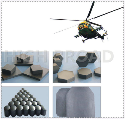 Bulletproof Boron Carbide Nij ระดับ Iii จานขีปนาวุธ / แผ่นเกราะตัว B4c