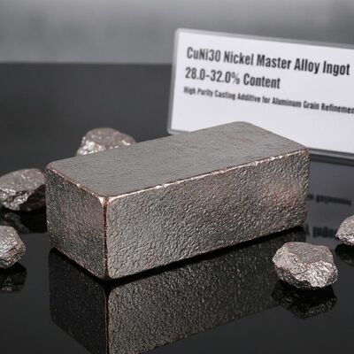 โลหะผสมหลักทองแดงนิกเกิล CuNi30 ที่มีปริมาณนิกเกิล 28.0-32.0% สำหรับการปรับปรุงเกรนอลูมิเนียมความบริสุทธิ์สูง