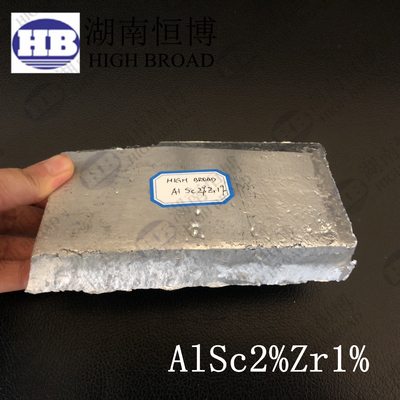 อลูมิเนียมสแคนดิอุม ซิรคอนิอุม AlSc2Zr1 อลูมิเนียมสลัดหลักสําหรับการหลอมโลหะอัลลูมิเนียม