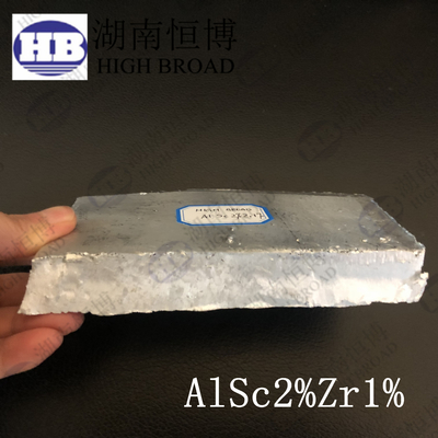 อลูมิเนียมสแคนดิอุม ซิรคอนิอุม AlSc2Zr1 อลูมิเนียมสลัดหลักสําหรับการหลอมโลหะอัลลูมิเนียม