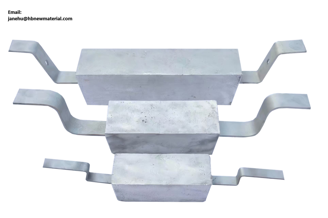 Tidal Zone Aluminum Sacrificial Anode Splash Protection 950x180x130mm 72kg Al-Zn-In Dual Insert Steel Core Marine Grade